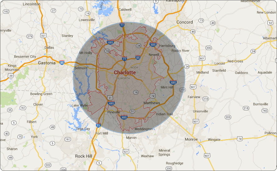 Charlotte Gas Line Service Areas